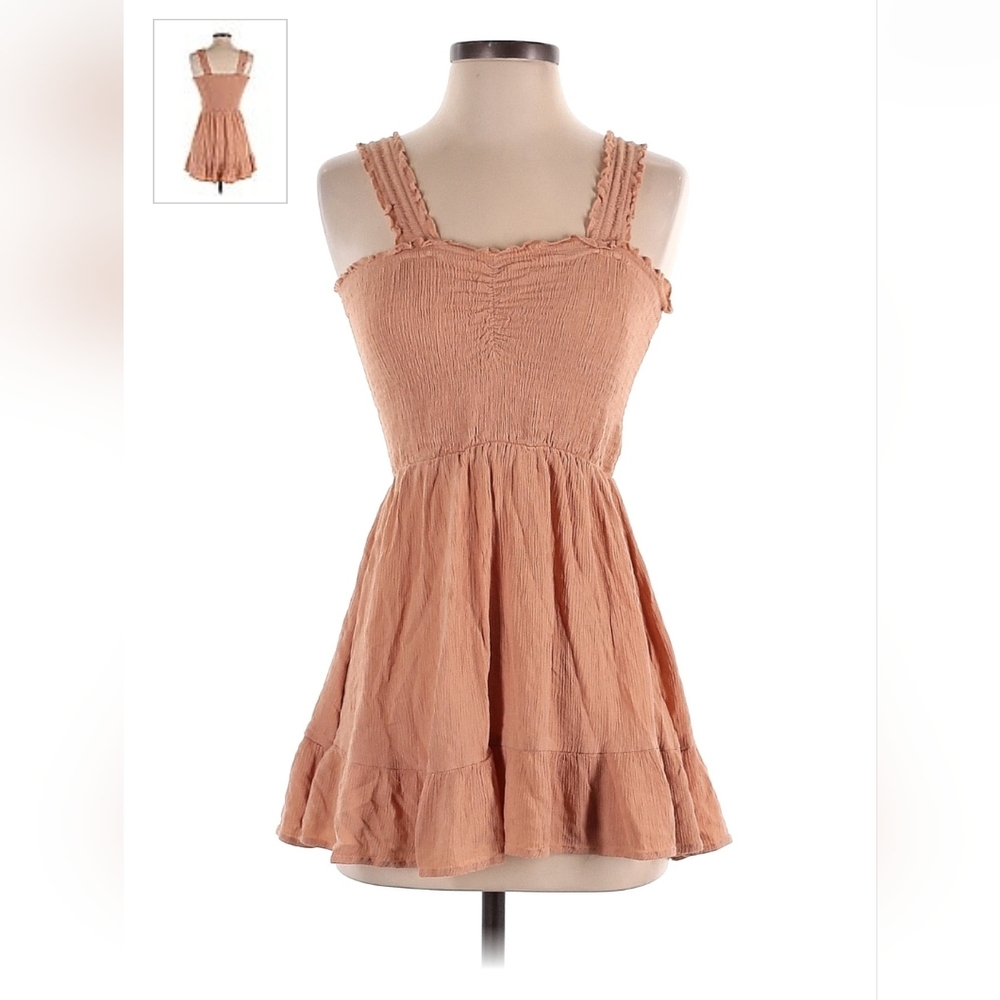 Elegant Peach Sleeveless Dress